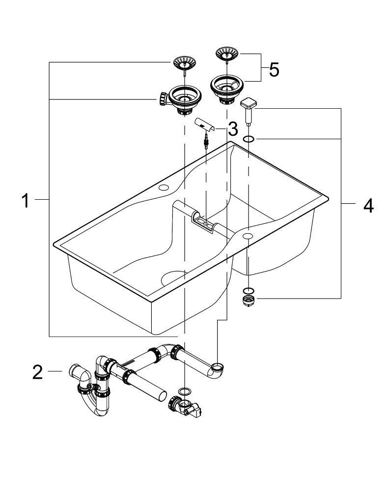 Кухонная мойка Grohe K700 31658AP0 90 см черный гранит