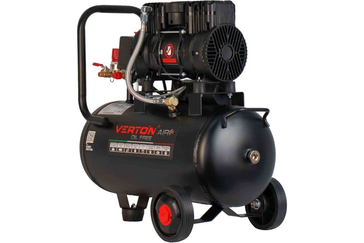 Компрессор Verton air ac-24/260 230 В, 50 Гц, безмасляный, 260 л/м, 24л, 8б, 1,5 кВт, 2850 об/мин, рапид/быстросъем 01.13824.13923