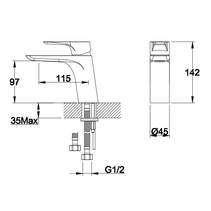 Смеситель для раковины Orans OLS-K1078