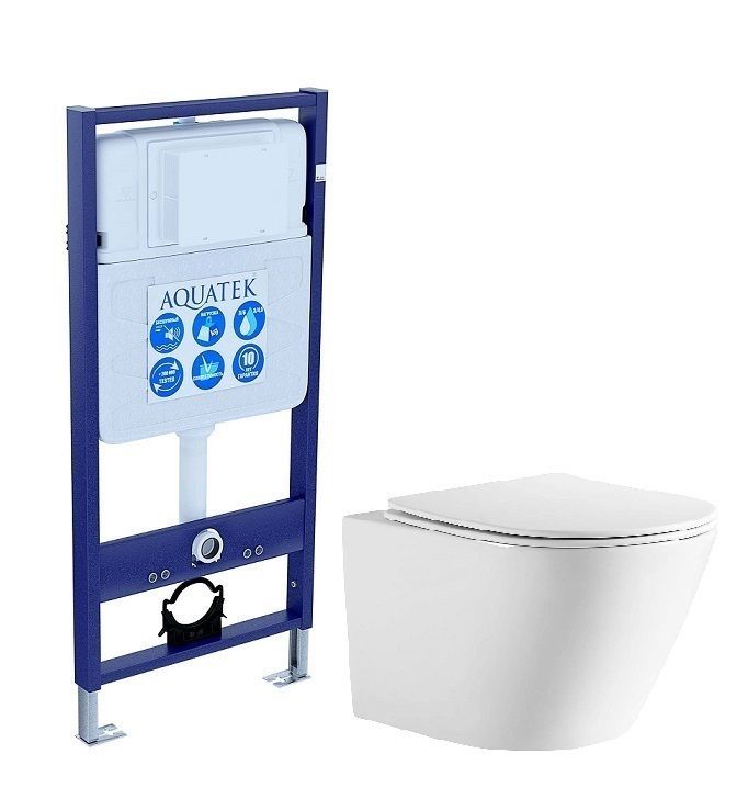 Подвесной унитаз SET Aquatek Либерти с инсталляцией