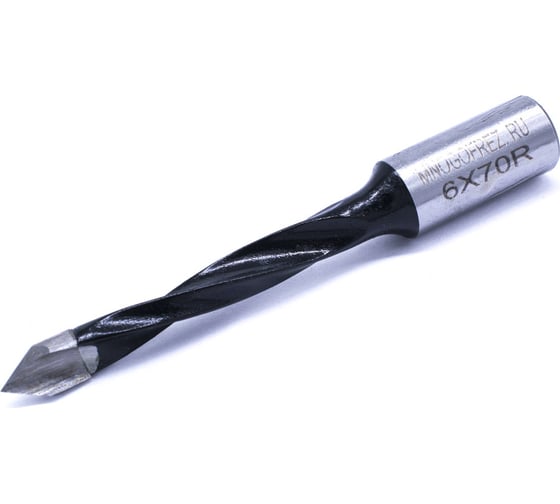 Сверло присадочное сквозное усиленное KJ2-V80202R (6х70 мм; хв-к 10 мм; правое вращение) МНОГОФРЕЗ 6626