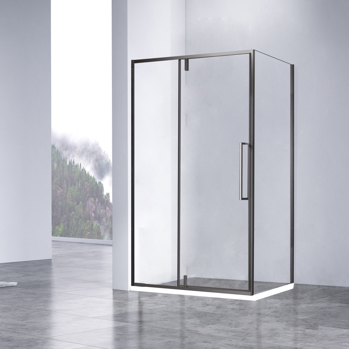 Душевой уголок Vincea Slim-N VSR-4SNP9010CLGM вороненая сталь, прозрачный