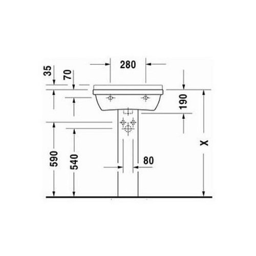 Пьедестал для раковины Duravit Starck-3 0865160000