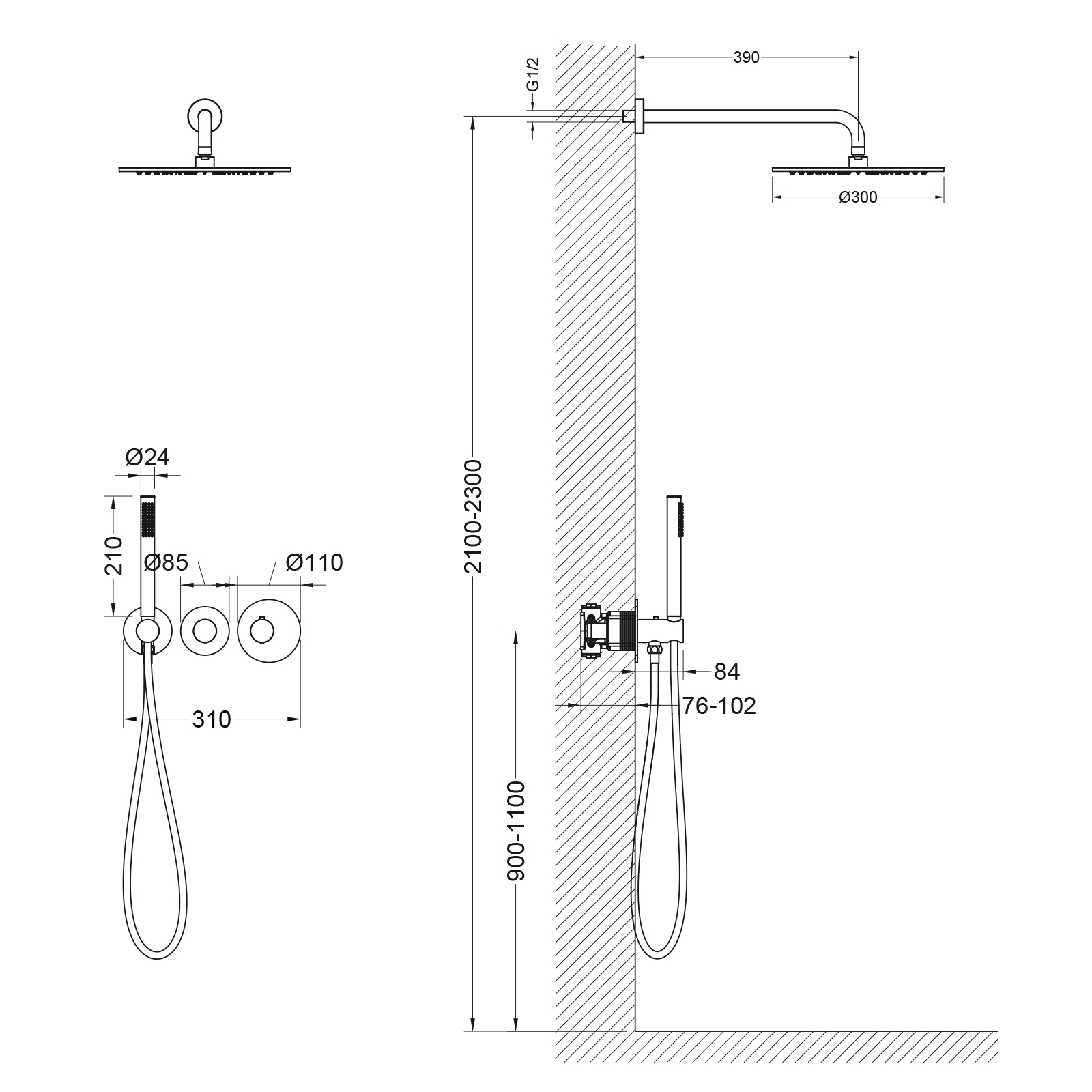 Душевой набор Timo Saona SX-2359 Душевой набор Timo Saona SX-2359
