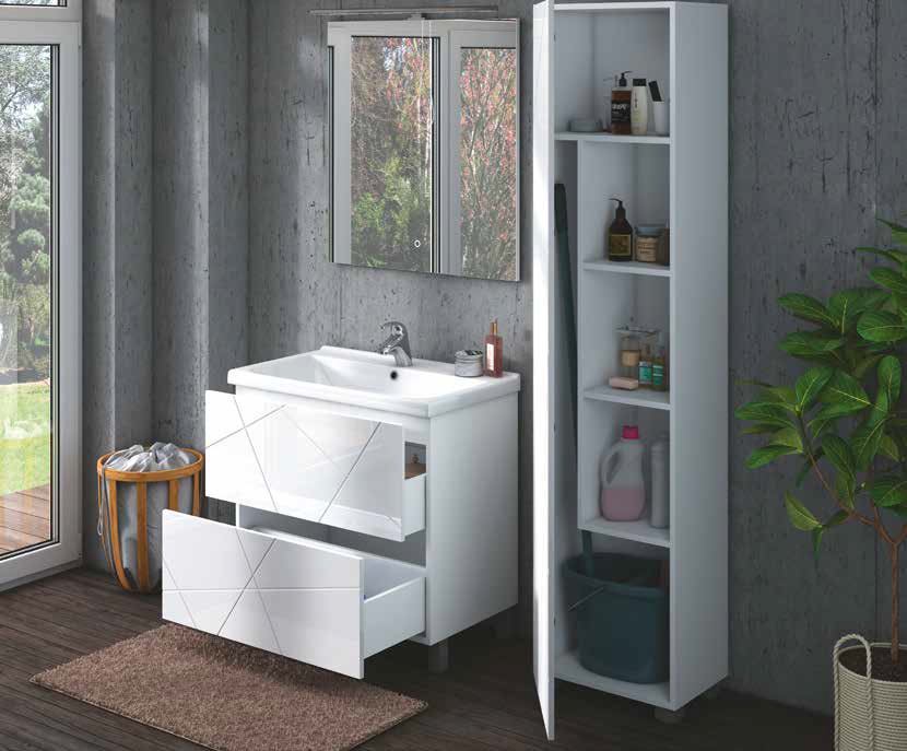 Мебель для ванной Vigo Geometry 60 см (под раковину Фостер) белый