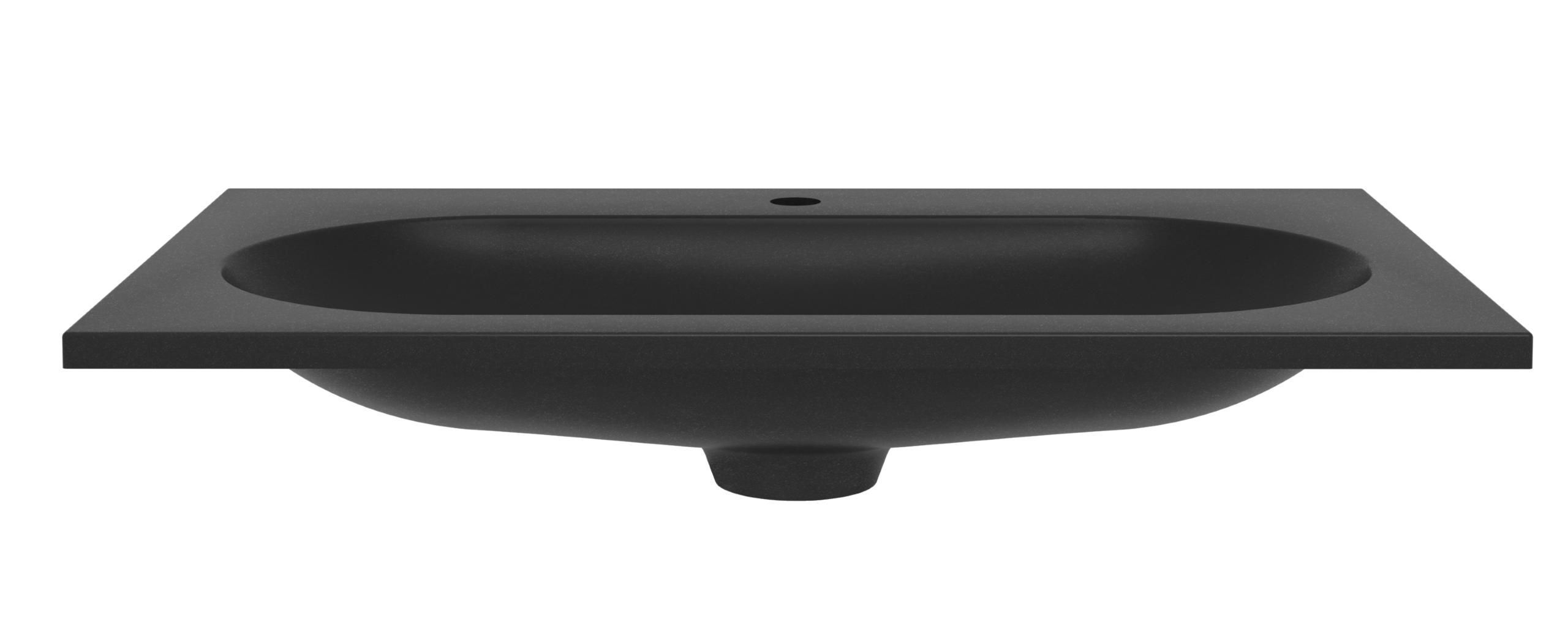 Раковина Vincea VCB-4H800A 80 см кварц, антрацит