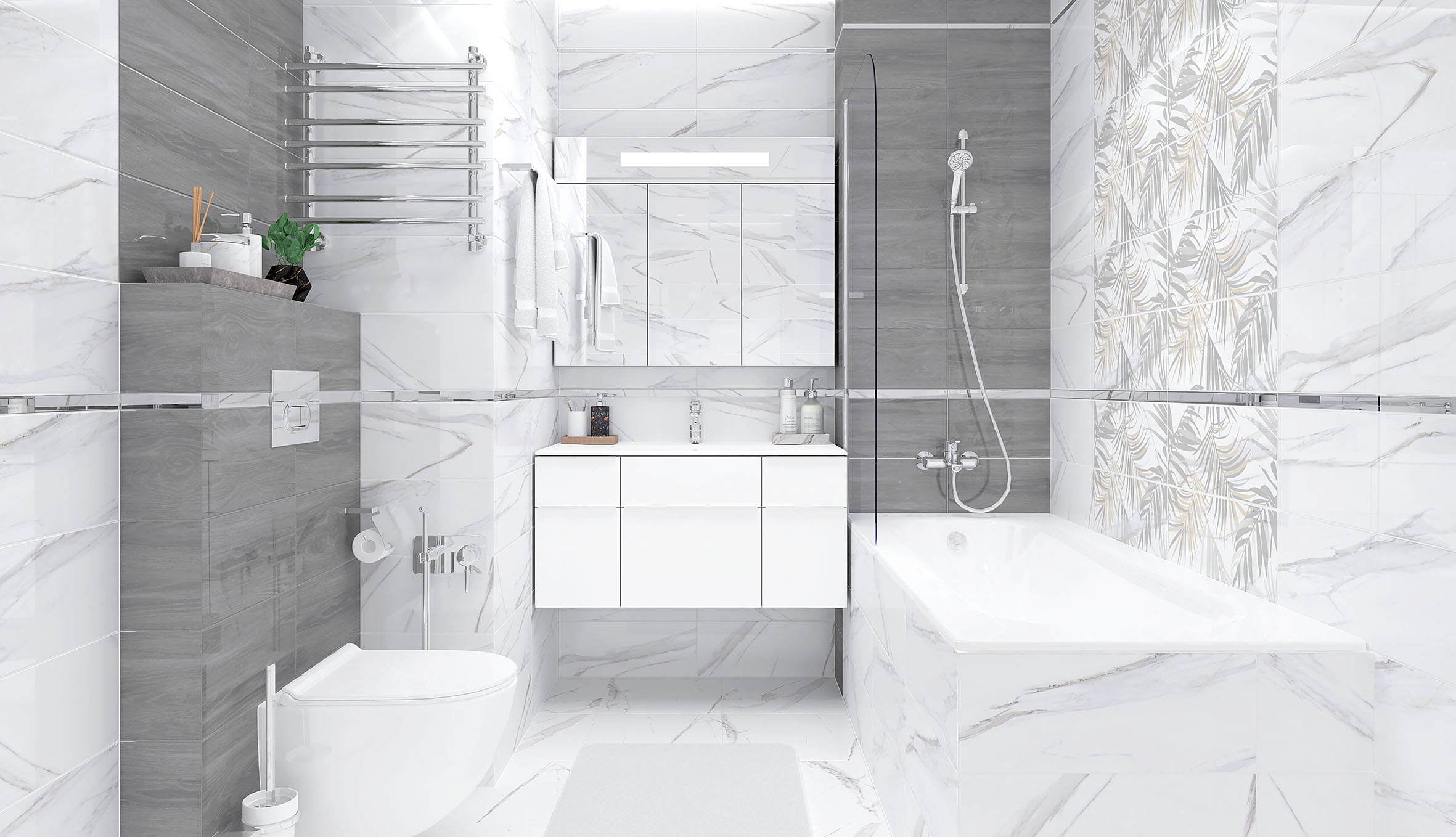 Декор-2 Laparet Aria Botanica белый 20х50 см
