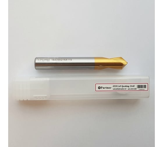 Сверло центровочное Серия 321 (16х115 мм, HSSE, TiN, 90°) Partner 321160