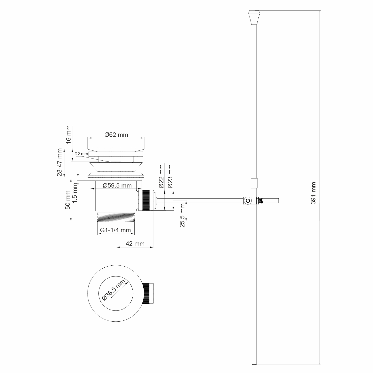 Смеситель для биде WasserKRAFT Sauer 7106 золото донный клапан