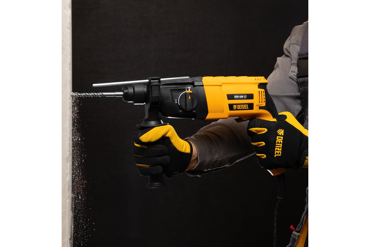 Электрический перфоратор Denzel rhh-600-22, sds-plus, 600 вт, 2.5 дж, 2 режима 26602