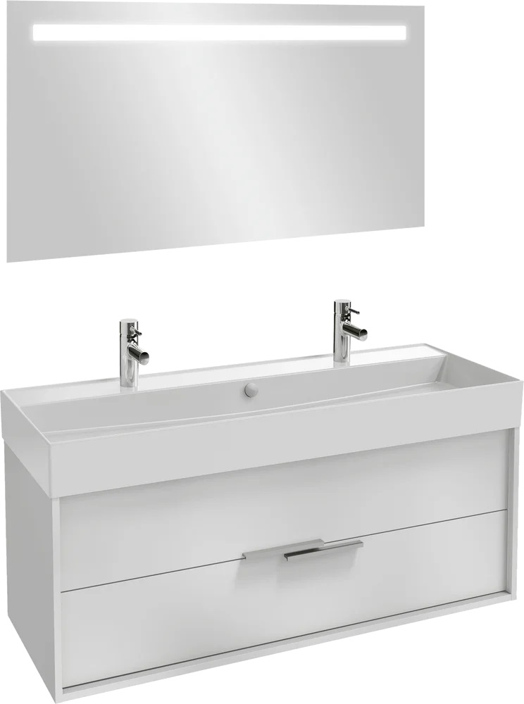 Мебель для ванной Jacob Delafon Vivienne NEW 120 см с ручками, белый блест.