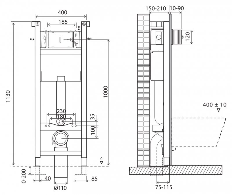 Инсталляция для унитаза BelBagno BB004-40 EXPERT