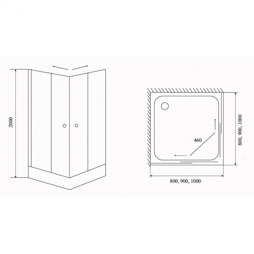 Душевой уголок Timo Viva Lux TL-1102R 100x100, прозрачное стекло с рисунком