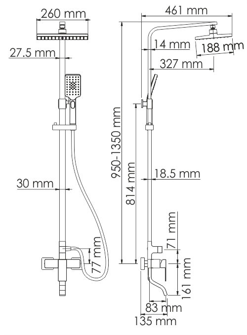 Душевая стойка WasserKRAFT A16501