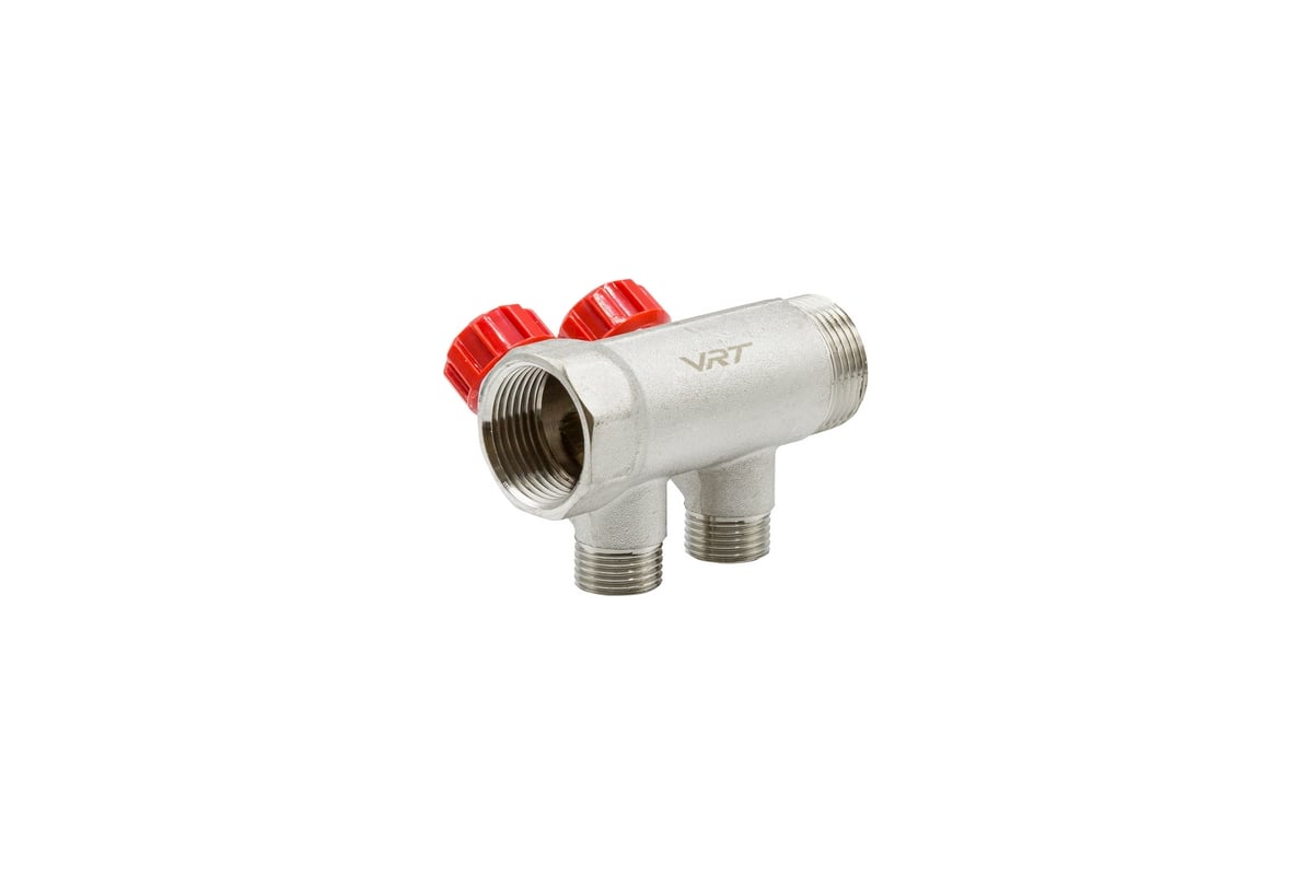 Коллектор VRT 1"x1/2", с регулировочными вентилями, 2 выхода 524073