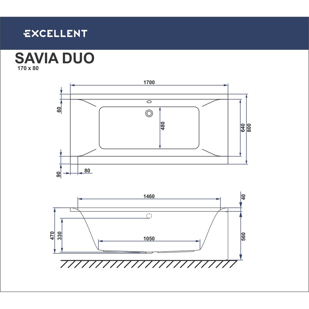 Акриловая ванна Excellent Savia Duo 170x80