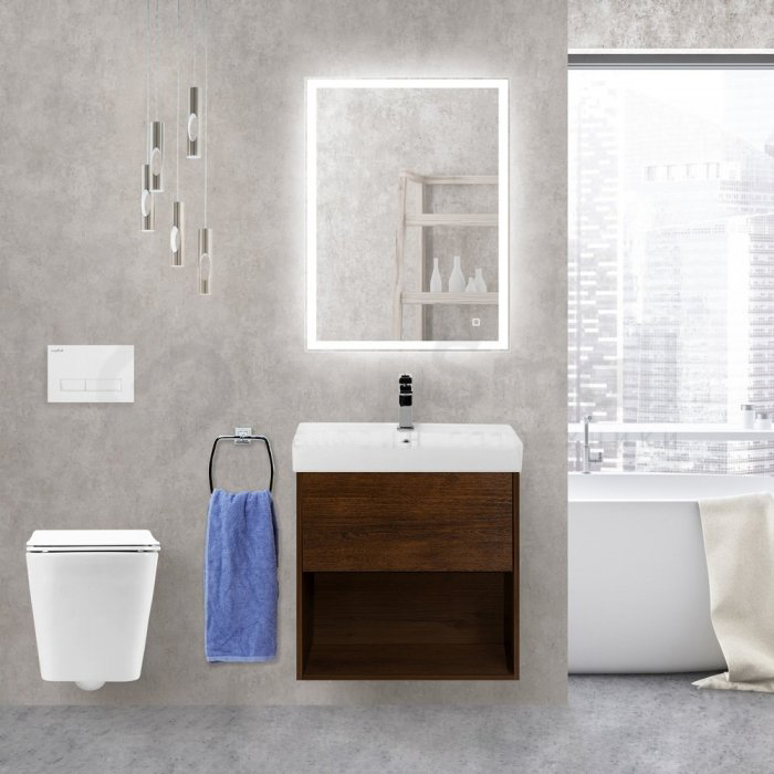 Мебель для ванной BelBagno Neon 60 см, 1 ящик, Rovere Scuro
