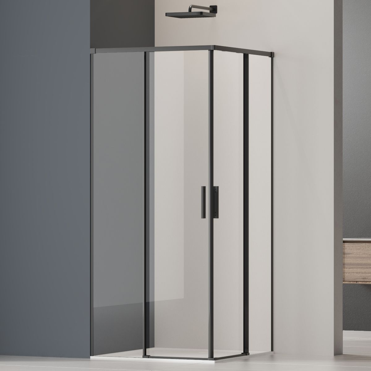 Душевой уголок Vincea Soft 2 VSS-3SO2800CLB 80x80 черный, прозрачное