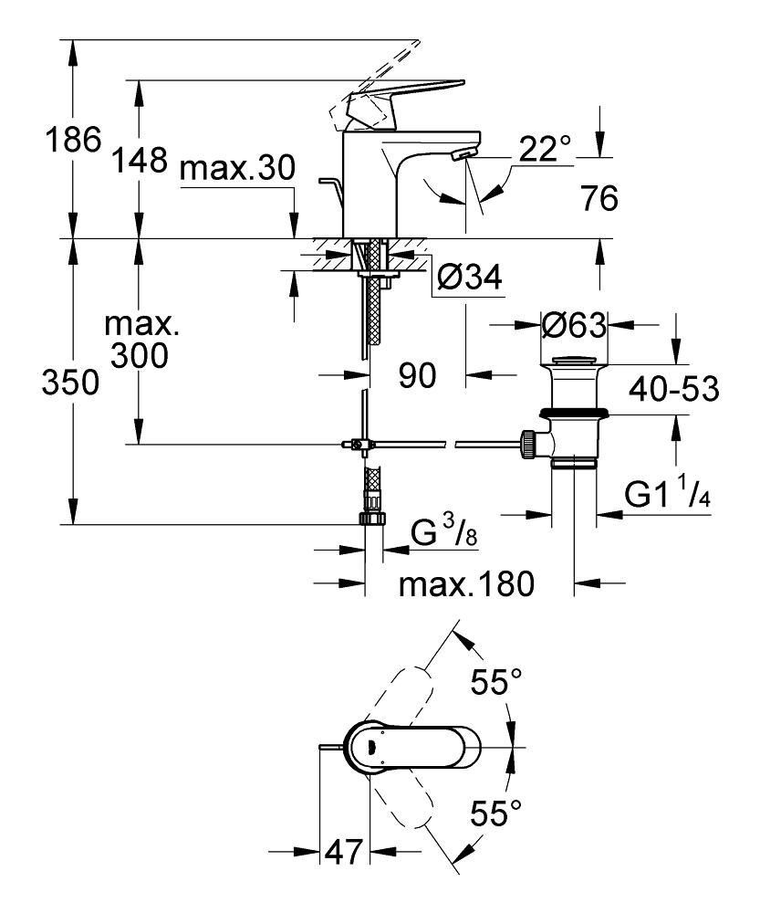 Смеситель для раковины Grohe Eurosmart Cosmopolitan 32825000