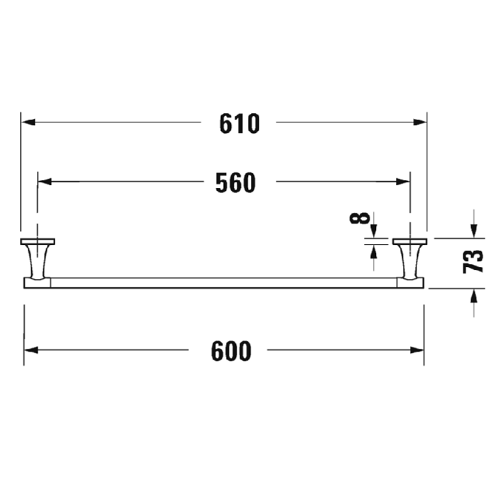 Полотенцедержатель Duravit Starck T 0099424600 60 см, черный матовый