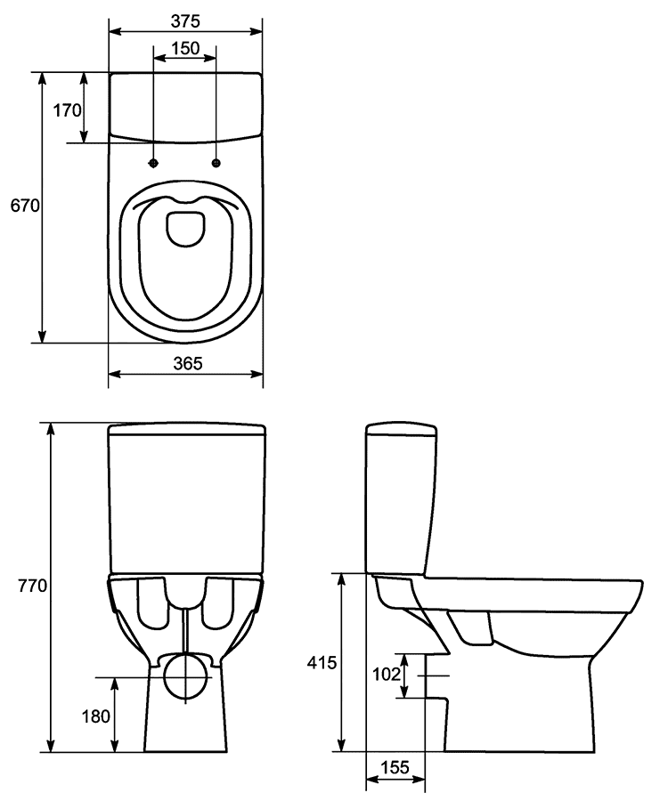 Унитаз Cersanit City CleanOn KO-CIT011-3/5-COn-S-DL