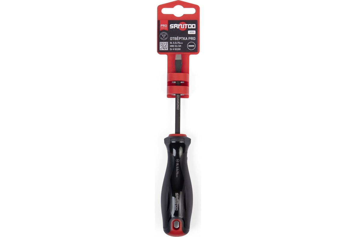 Отвертка Sanitoo PRO Diamond SL5.0x75 мм, с алмазным покрытием 3200