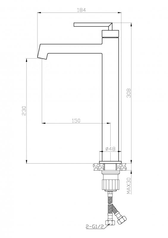 Смеситель для раковины BelBagno ACQUA-LMC-CRM хром