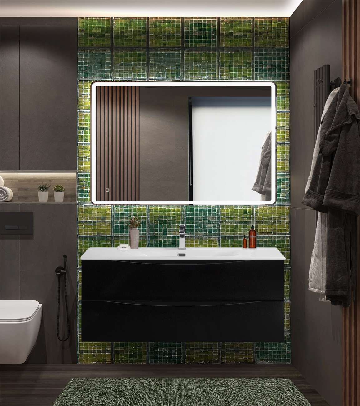 Тумба с раковиной BelBagno Marino-Cer-N 120 см
