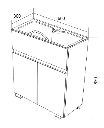 Тумба с раковиной 1MarKa Mira 60 см напольная