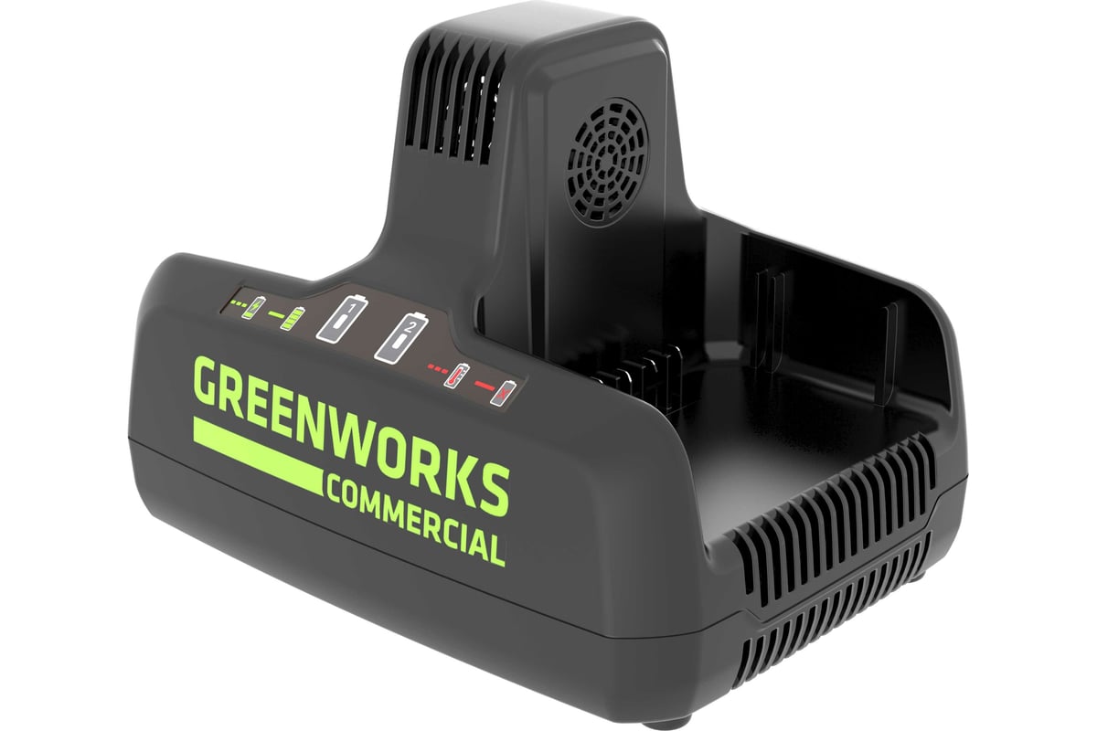Быстрое зарядное устройство для 2-х аккумуляторов G82C2, 82V, 8А GreenWorks 2939007