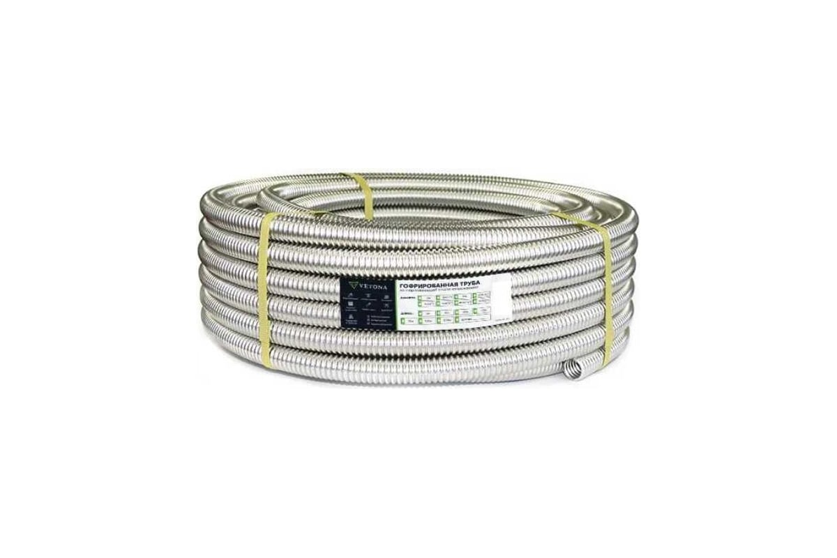Гофрированная труба из нержавеющей стали VETONA 15а, отожженная, 200 м 095451