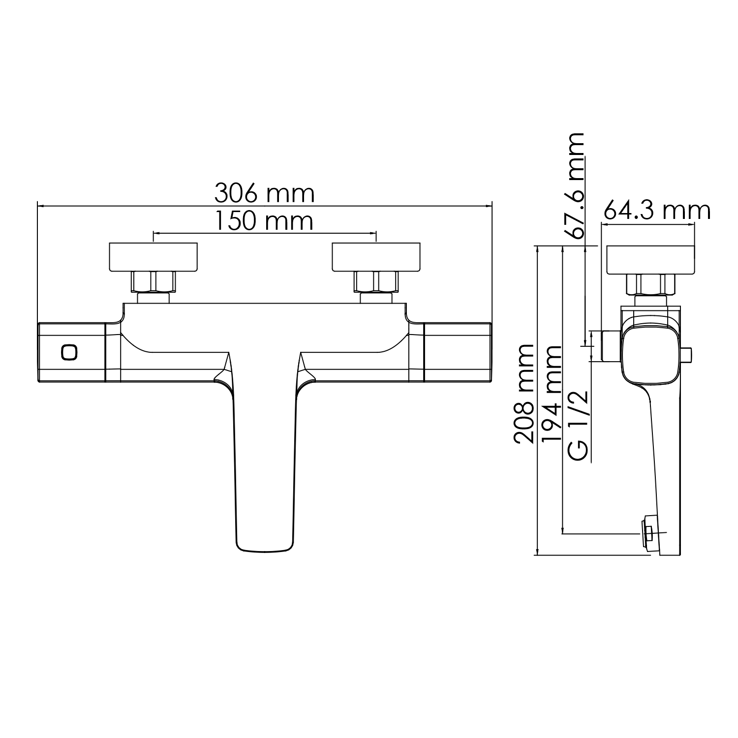 Смеситель для ванны WasserKRAFT Naab 8611 термостат