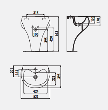 Раковина Creavit Ducky DC052-00CB00E-0000 52 см