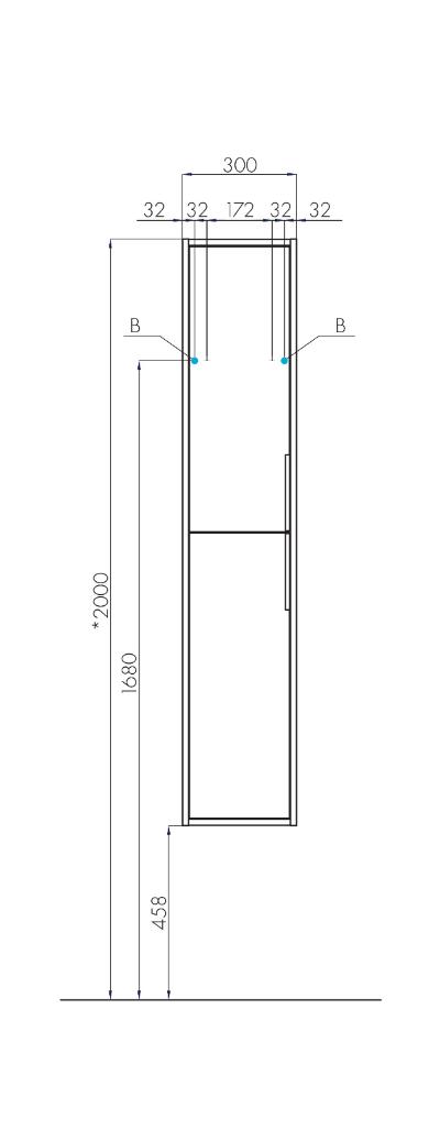 Шкаф пенал Акватон Рико 30 см ясень фабрик 1A216603RIB90