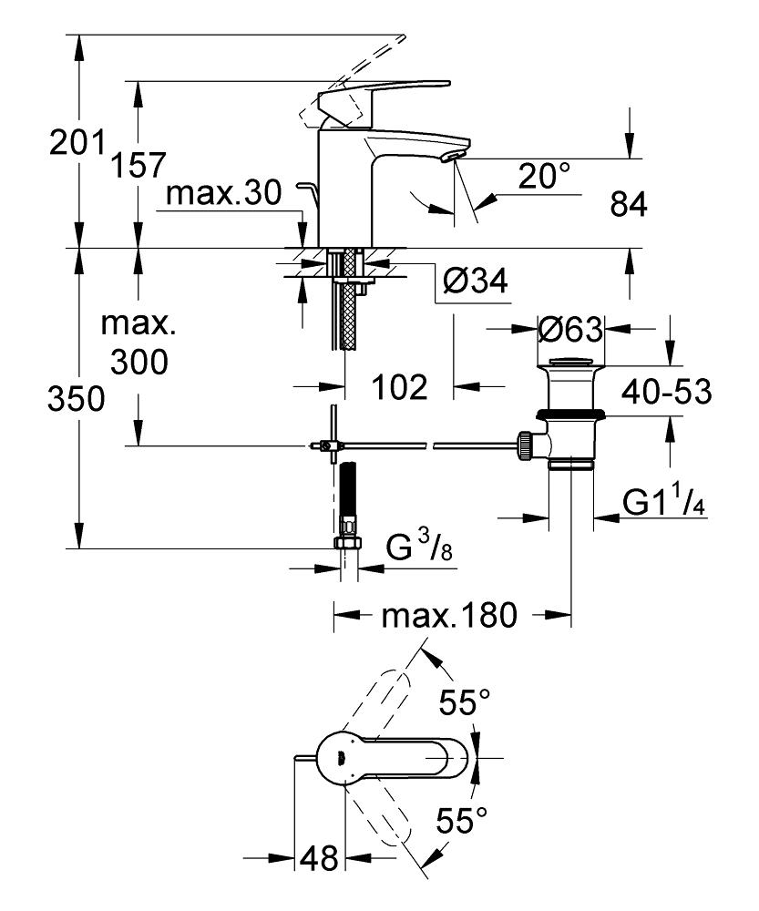 Смеситель для раковины Grohe Eurostyle Cosmopolitan 33552002