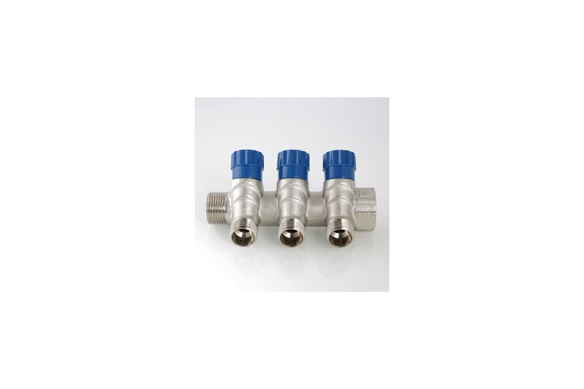 Комплект Valtec _16 VI7 Коллектор с регул. вентилями, 1x3 вых. 1/2 нар. VTc.560.N.0603 + Адаптер д/коллектора /конус-плоскость/ 1/2 VTc.701.N.04 VT.VI7.K16.5600603.701
