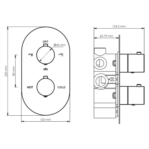 Смеситель для ванны WasserKRAFT Elbe 7444 Thermo черный