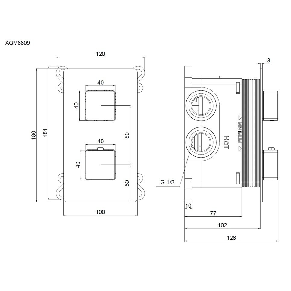 Смеситель для душа AQUAme Savona AQM8809CR термостат, хром Смеситель для душа AQUAme Savona AQM8809CR термостат, хром