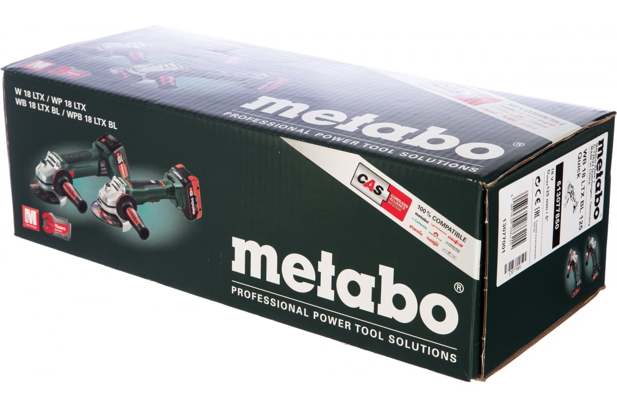 Аккумуляторная угловая шлифмашина Metabo WB 18 LTX BL 125 Quick 613077850