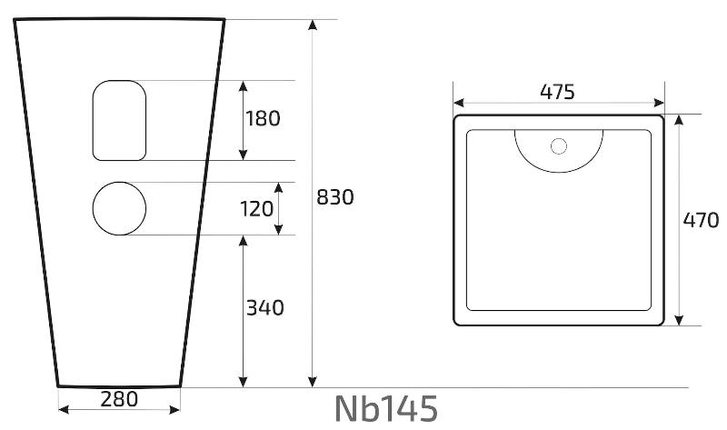 Раковина Gid Nb145 47.5 см