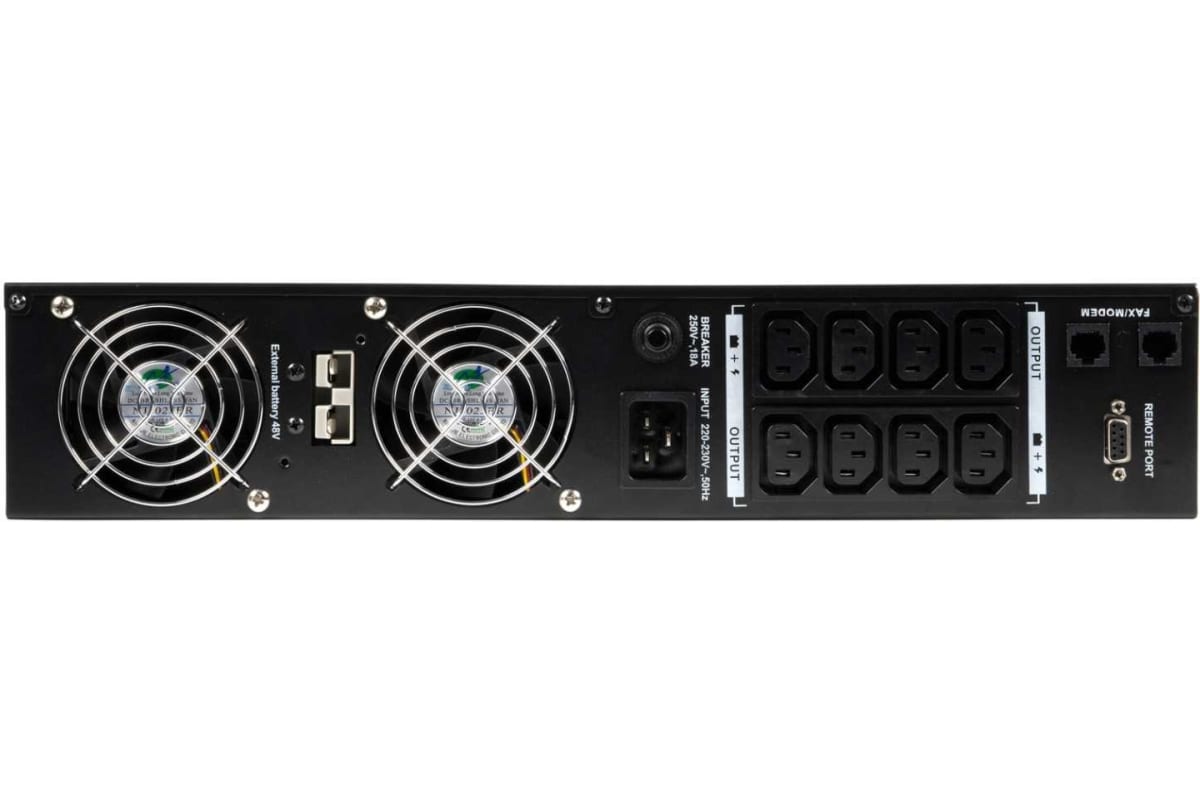 Источник бесперебойного питания Skat RAPAN-UPS 3000 RACK+4x9Ah Источник бесперебойного питания 2100 Вт, Line-interactive, синус, встроенные АКБ 6 шт.x 9Ah 8960