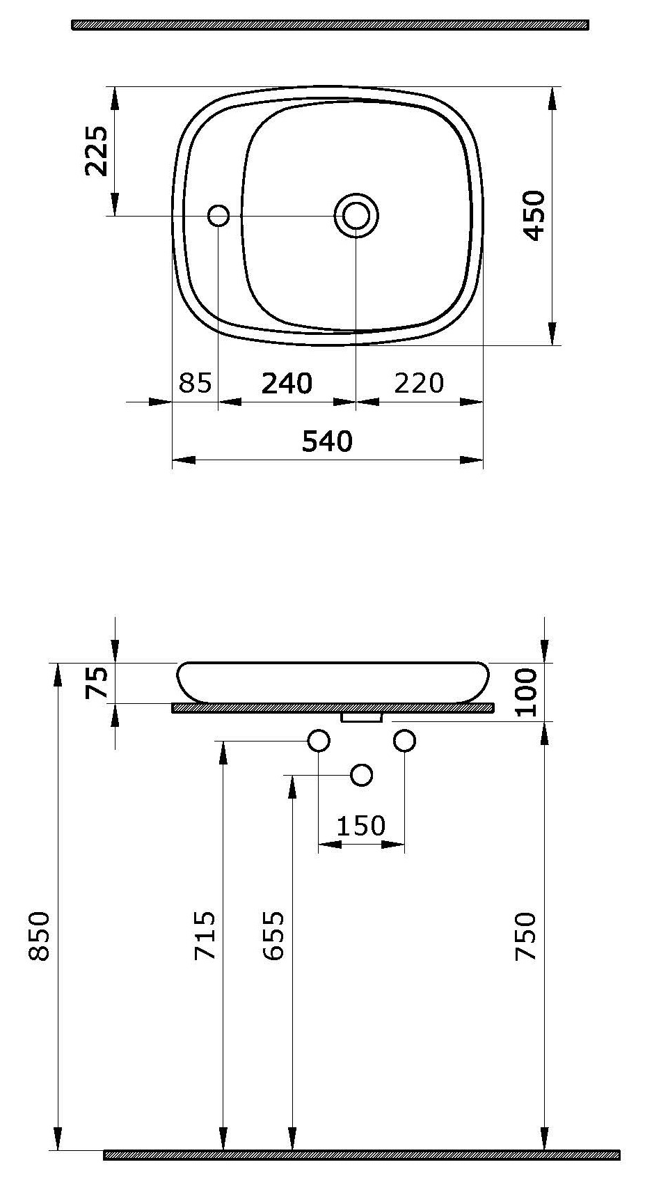 Раковина Ambassador Diamond 126T21101 54 см красный глянцевый