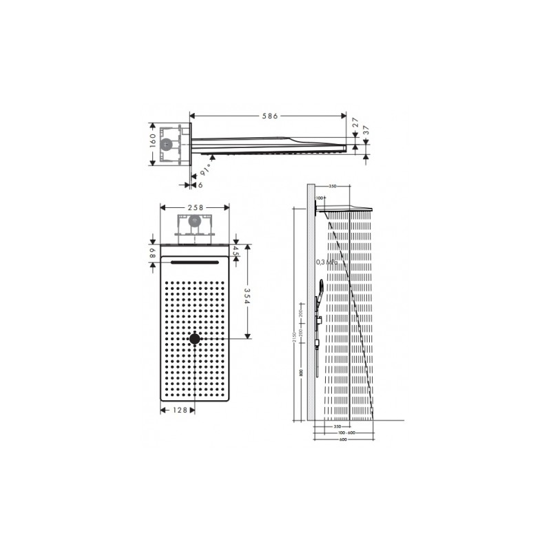 Верхний душ Hansgrohe Rainmaker Select 580 24001400