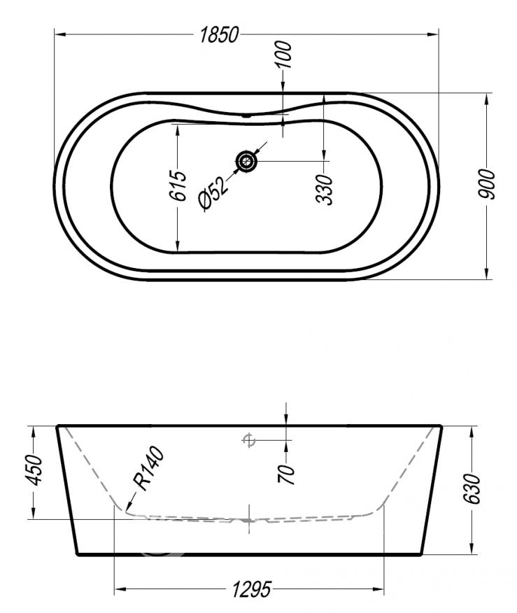 Акриловая ванна Kolpa-San Comodo BASIS 185x90