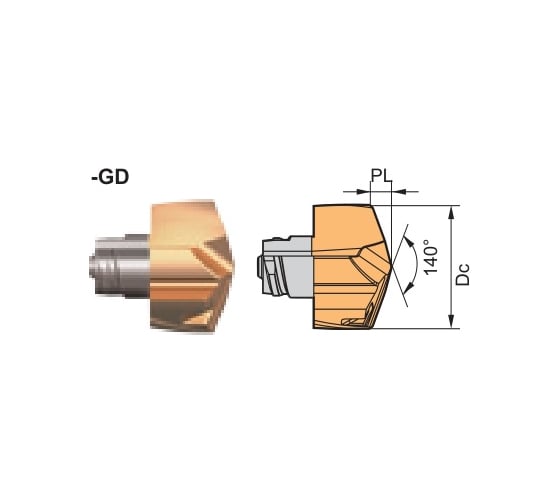 Головка твердосплавная для сверла Ø24.5 мм ZCC-CT EDC2450-120-GD