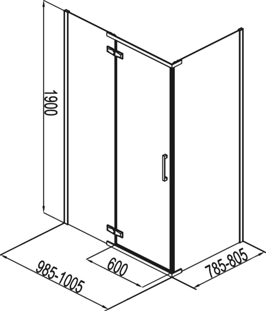 Душевой уголок Aquanet Logic AE32-S-100x80U-CT 100x80