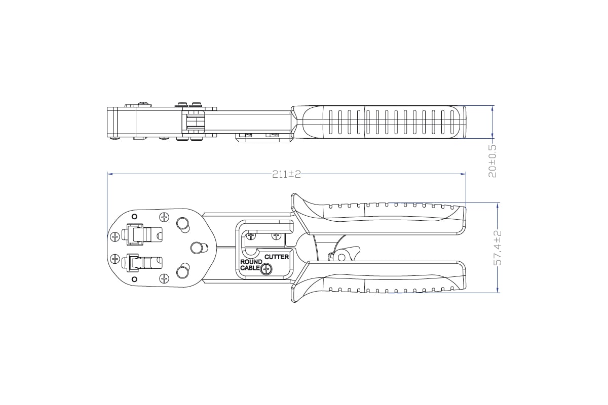 Обжимной инструмент для разъемов RJ45 Hyperline HL-3H00010 PLEZ 403345
