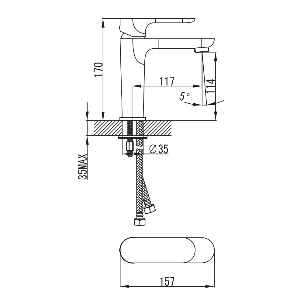 Смеситель для раковины Iddis Eclipt ECLSB00i01