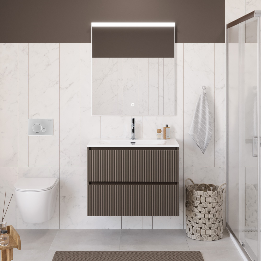 Мебель для ванной BelBagno Uno 80 см Бежевый матовый