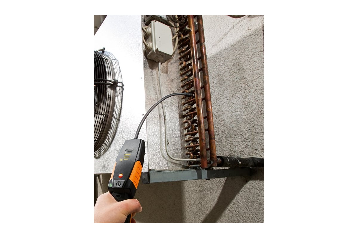 Газоанализатор течеискатель для CFC, HCFC, HFC Testo с сенсором, в транспортировочном кейсе с протоколом калибровки, батарейками и фильтром 00000002558